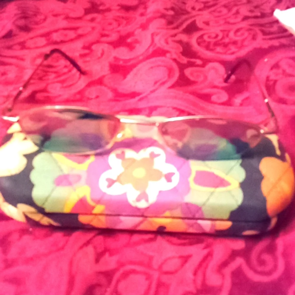 Steam punk 70's sunglasses with Vera Bradley psychedelics case